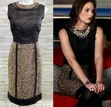 D&G Dolce&Gabbana Tweed Dress M Slim Fit Back Slit Women's Fashion