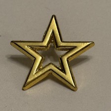 Gold Star Lapel Pin Open Design Gold Tone Metal Fashion & Achievement Award VTG
