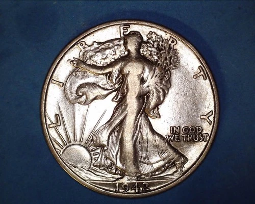 1942-S  "MICRO -S" WALKING LIBERTY "SILVER" HALF DOLLAR  VF  COND **1114-5