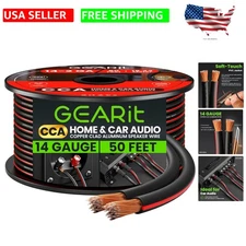 Versatile 14 AWG Speaker Wire - 50ft Copper Clad Al for Custom Audio Connections