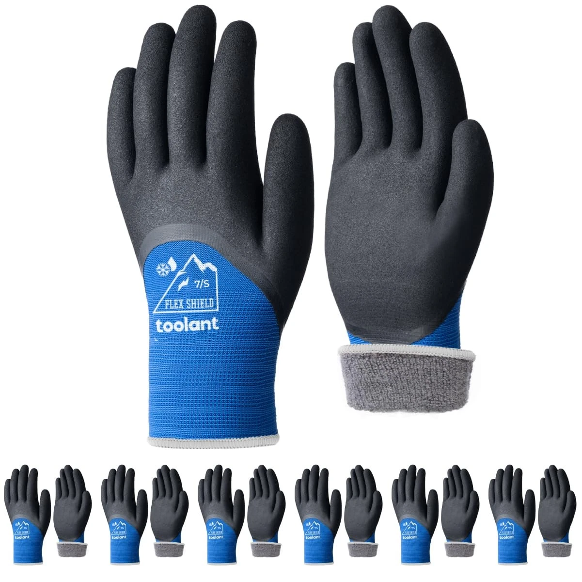 6 Pairs Winter Work Gloves for Men & Women, 3/4 Waterproof Freezer Gloves wit...