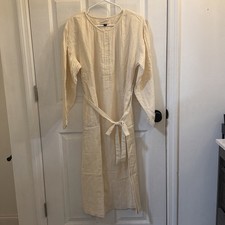 NWOT Universal Threads Maxi Dress White Sand M Belted Boho Button Front Cotton