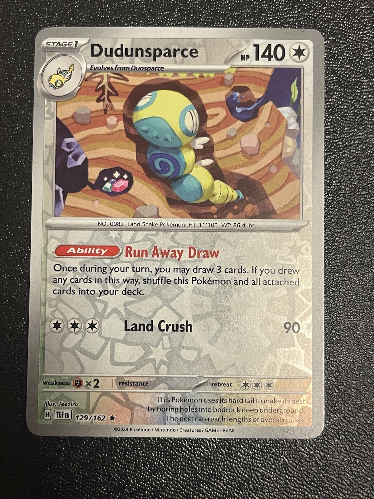 Pokemon TCG Dudunsparce 129/162 SV05: Temporal Forces Reverse Holo Rare EN 2024