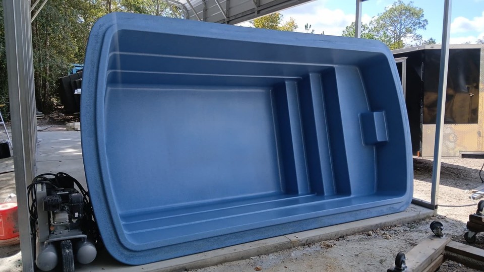Compact Pool Shell Fiberglass pool shell Praia 12 W/ECOFINISH (7.9 x 16.4 x 4 deep ) | eBay