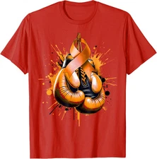 Boxing Glove Orange Ribbon Multiple Sclerosis Unisex T-Shirt