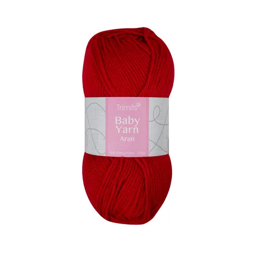 Trimits Knitting Yarn: Baby Aran: 6 x 100g: Red