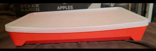 Tupperware 1292 Container For Deli Meat Hot Dog Bacon Keeper Vintage Real Red