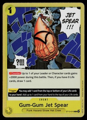 Gum-Gum Jet Spear ST13-018 Common Ultra Deck: The Three Brothers One Piece NM
