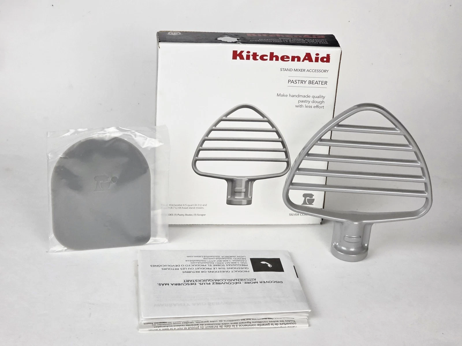 KitchenAid Pastry Beater Silver W/ Scraper for 4.5 QT & 5 QT Stand Mixer KSMPB5
Opens in a new windo