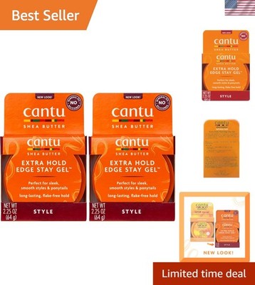 Nutrient-Rich Extra Hold Gel with Shea Butter - Perfect for Curly Hair, 2 Pack