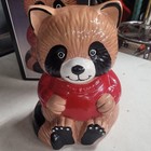 Vintage Adorable Raccoon Ceramic Cookie Jar 9.5"×7"×6.5" — photo 2