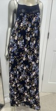Motherhood Maternity Maxi Floral Print Maxi Dress Size XL Navy Multi Floral