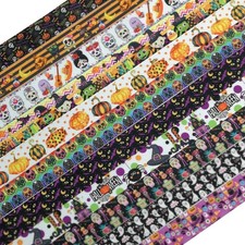 12yards Mix Lots 1" 25mm Wide Halloween Ribbon Appliques Craft Party Decora...