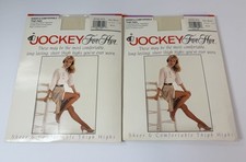 Jockey Her Thigh High Sheer Antique White Small Medium Lot Of 2