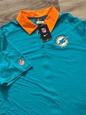 New Miami Dolphins Polo Shirt Men's XL Nike On Field Apparel Teal Orange NFL