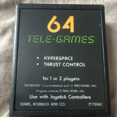Sears Tele-Games Asteroids Atari 2600 Shooter Hyperspace Thrust Multiplayer 1980