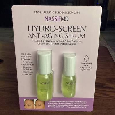 #ad NassifMD Dermaceuticals Hydro Screen Anti Aging Serum 2 Bottles Hyaluronic Acid $36.95