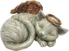 Pacific Trading, Pet Memorial Angel Cat Sleeping Cremation Urn, Memorial Statue