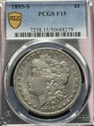1895 S Morgan Dollar - PCGS  F15 Semi Key Date — photo 4