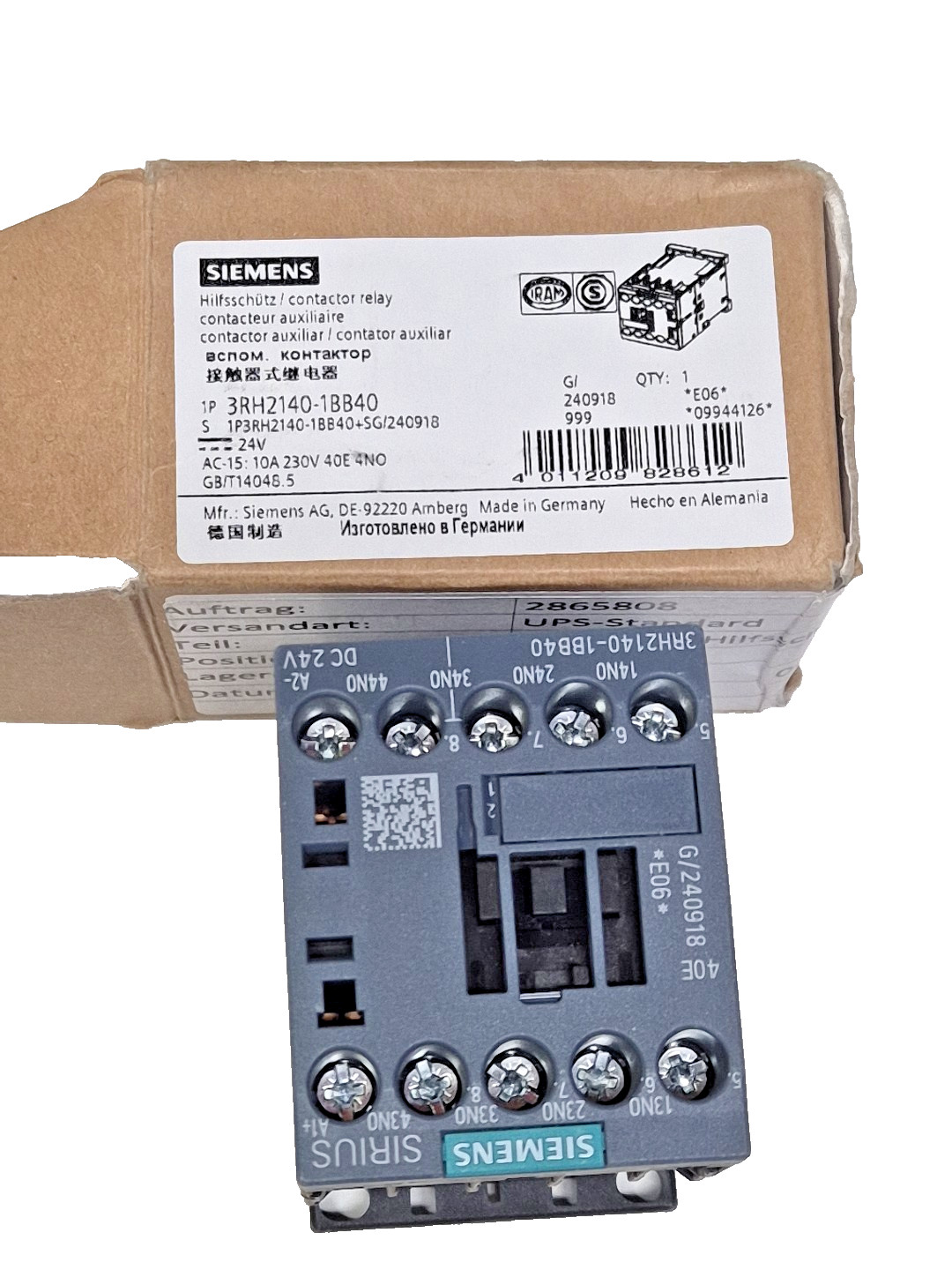 Siemens SIRIUS Contactor Relay 3RH2140-1BB40 - incl VAT