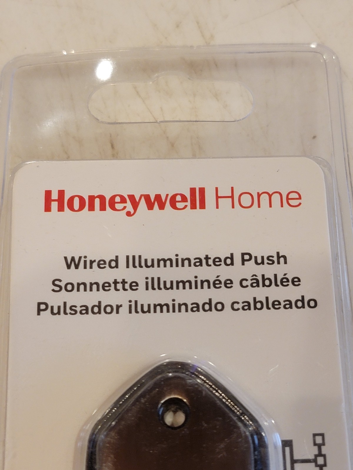 Honeywell RPW213A Brass Wired Illuminated Push Door Bell Button, Brushed Nickel 