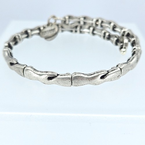 Alex and Ani Vintage Sixty Six Water Metal Wrap Bracelet Silver Tone Used