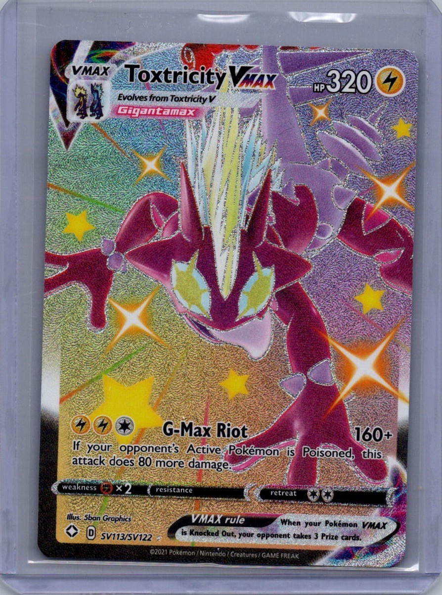Toxtricity VMAX SV113/SV122 Pokemon TCG Shining Fates Sword Shield Shiny Rare NM