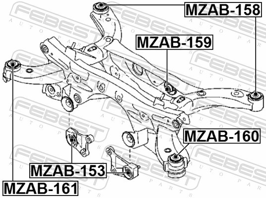 4x ✅Fits FEBEST MZAB-153 SILENTBLOCK DIFFERENTIAL CUSHION MAZDA CX-5 ⭐UK Seller⭐