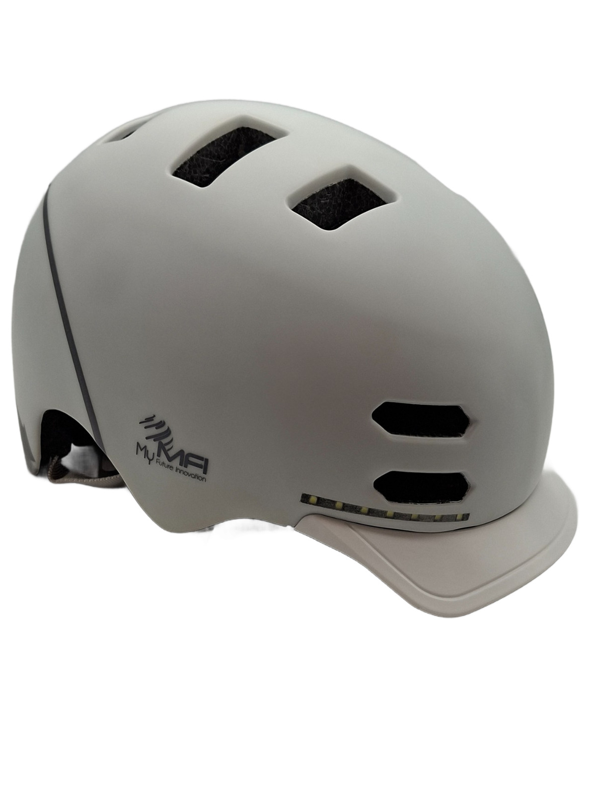 Casque vélo connecté MFI Over-Road Start blanc Bluetooth avec feux LED de sécurité