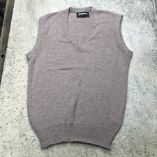 Vintage Jantzen Sweater Vest Mens L Brown Acrylic V Neck USA Made 80s 90s Nice 