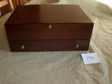 2 TIER REED & BARTON SILVERWARE FLATWARE EMPTY STORAGE BOX CHEST WITH DRAWER 190