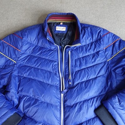 Marine Layer Mens Jacket XL Blue Quilted Down Filled Retro Archive Santiago
