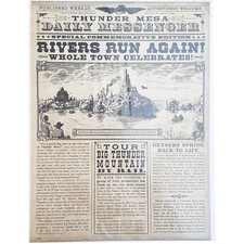 Disneyland Paris Big Thunder Mountain Poster Print Newspaper Front Page Disney