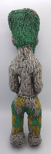 African Bamileke Beaded Royal Standing Figure - Picture 2 of 8