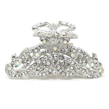 New vintage Silver elegant bling rhinestone metal hair accessories hair claw pin