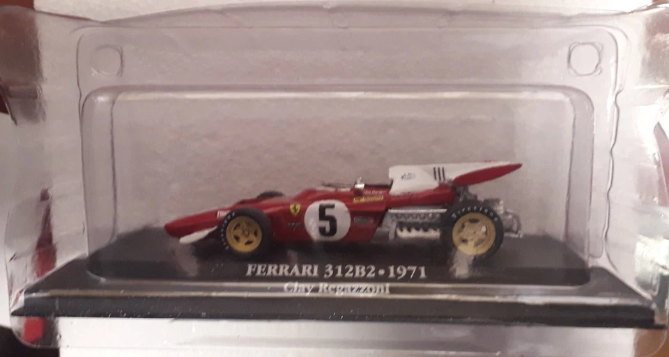 Die cast 1/43 F1 Ferrari 312 B2 1971 C. Regazzoni by Atlas nuovo scatola aperta - Immagine 2 di 4