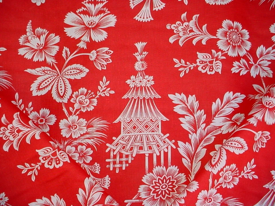 Tela de tapicería de lino pagoda laca de jardín canción 3-1/2 años F Schumacher 175752 Foto 4 de 4