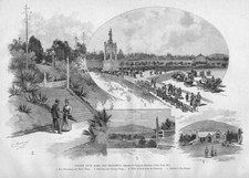 SAN FRANCISCO GOLDEN GATE PARK ANTIQUE ENGRAVING KEY MONUMENT AND MUSIC STAND