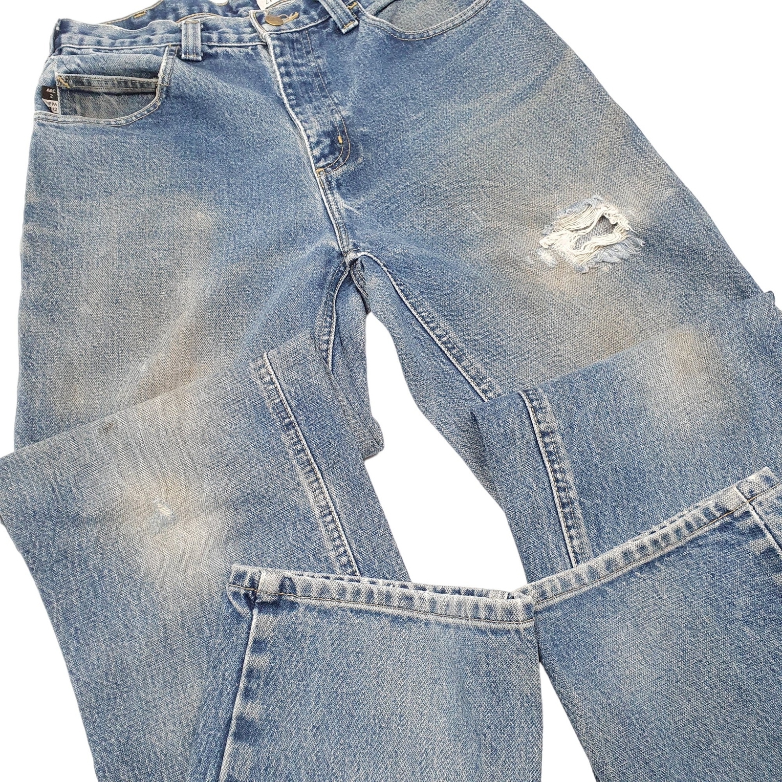 CARHARTT B26 Jeans Regular Fit Blue Denim Trousers Mens Flame Resistant W30 L34 image 4
