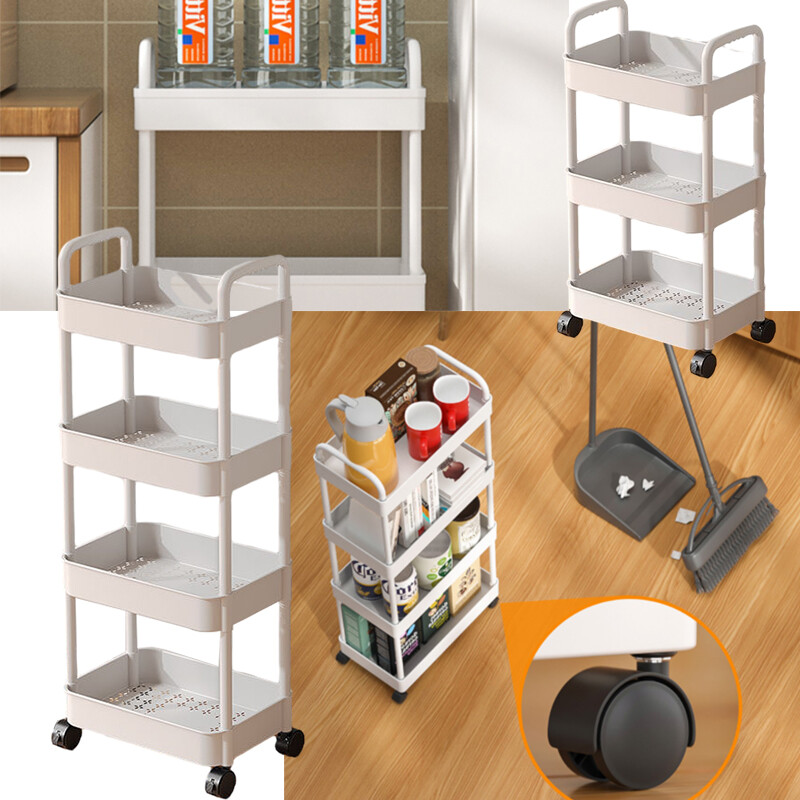 Levede 4 Tiers Kitchen Trolley Cart Steel Storage Rack Shelf Organiser