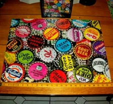 Jigsaw Puzzle 550 Pcs Vintage Soda Pop Bottle Caps Colorful Art Collage Complete