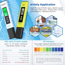 Water Tester PH PPM Meter,Digital TDS Meter Water Quality Pool Water Test0-14 PH