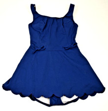 Vintage Swimsuit Sea Lure California Penneys Size XS/S 40s 50s Blue Scallop Trim