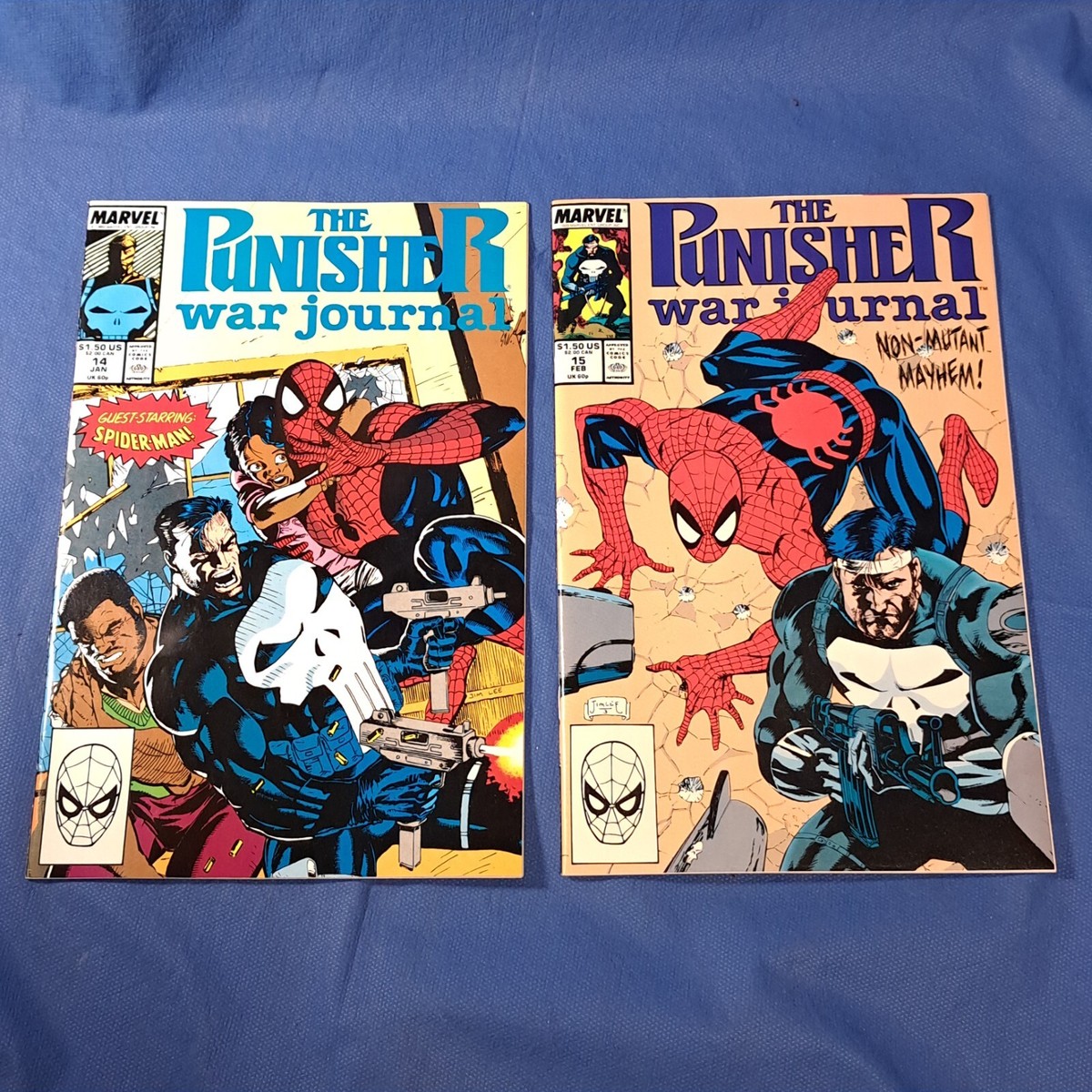 The Punisher War Journal #14 Jan & #15 Feb Spiderman Jim Lee Art
