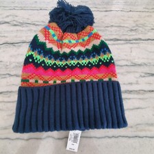 Nuovo con etichette - Cappello calza GapKids bambina Navy Fair Isle taglia S/M