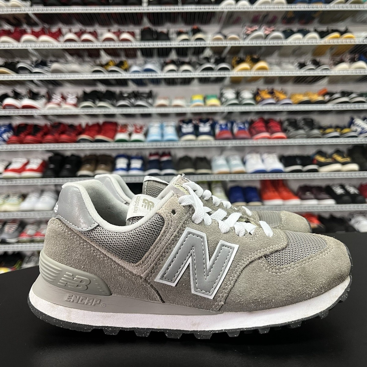New Balance 574 Grey White ML574EVG Mens Size 5 No Insoles | eBay