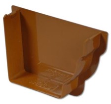 Floplast Guttering REN4CA 110mm Niagara Ogee - R/H Internal Stopend - Caramel