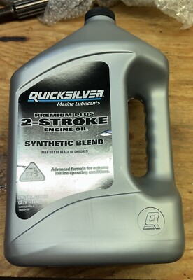 Quicksilver Premium Plus Outboard Marine Engine Oil Syn.  Blend Gallon 2 Stroke