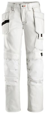 Snickers Damen Maler Arbeitshose m. Holstertaschen, EN 14404 Weiß