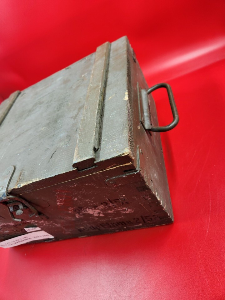 Vintage Wooden Military Ammo Box With Handles and Hinges Crate eBay